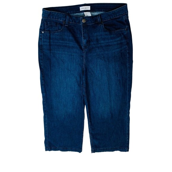 Lane Bryant Womens Cropped Jeans Size 16 Blue Mid Rise Wide Leg Flex Magic Waist - Picture 11 of 12